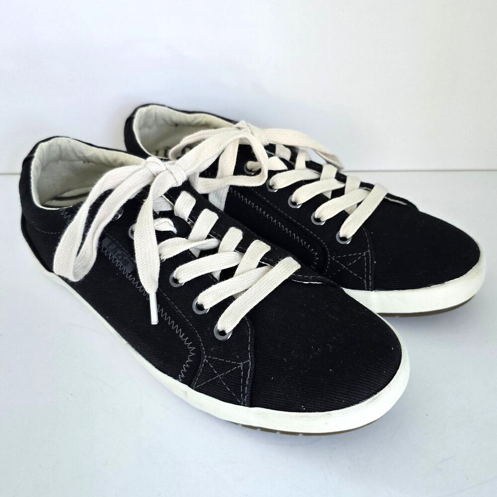 Taos Star Sneakers Women's 10 Black White Canvas Casual Comfortable Summer Beach